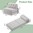 Canapé-lit pliant, canapé pliant au sol avec oreillers, futon convertible en fauteuil-lit avec dossier et matelas pliant