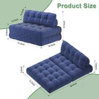 Canapé-lit pliant, canapé pliant au sol avec oreillers, futon convertible en fauteuil-lit avec dossier et matelas pliant