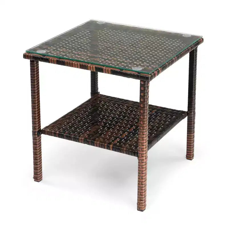 Karl Home| Patio Brown Rectangular Side Table
