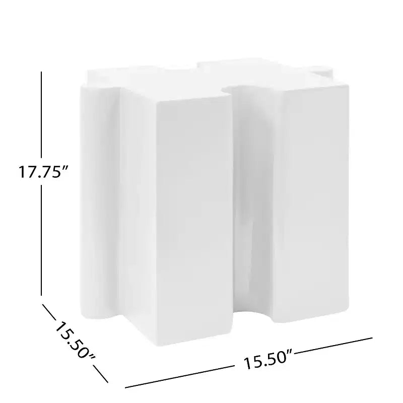 Christopher Knight Home Ava Table d'appoint de patio moderne en béton léger modulable avec bord concave