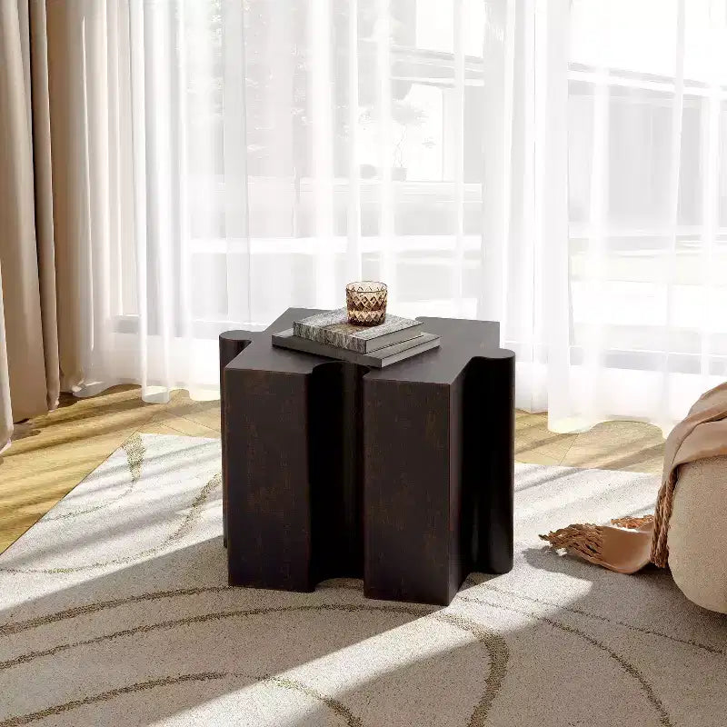 Christopher Knight Home Ava Table d'appoint de patio moderne en béton léger modulable avec bord concave
