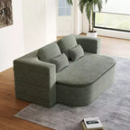 Divano pieghevole beige 2 in 1 da 75 pollici con coperta multifunzionale, letto pieghevole in velluto a coste per pavimento