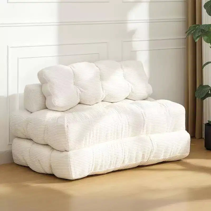 Divano Letto Pieghevole 3-in-1 con Cuscino, Poltrona Letto Convertibile in Velluto a Coste per Soggiorno, Camera da Letto, Dormitorio o Appartamento