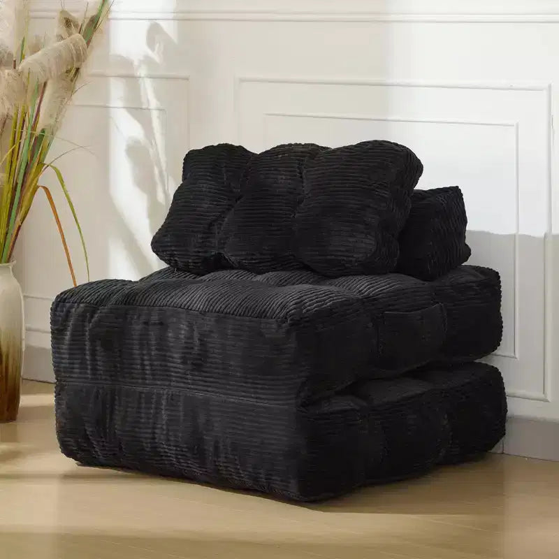 Divano Letto Pieghevole 3-in-1 con Cuscino, Poltrona Letto Convertibile in Velluto a Coste per Soggiorno, Camera da Letto, Dormitorio o Appartamento