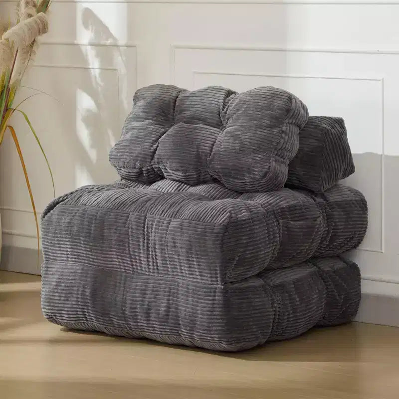 Divano Letto Pieghevole 3-in-1 con Cuscino, Poltrona Letto Convertibile in Velluto a Coste per Soggiorno, Camera da Letto, Dormitorio o Appartamento