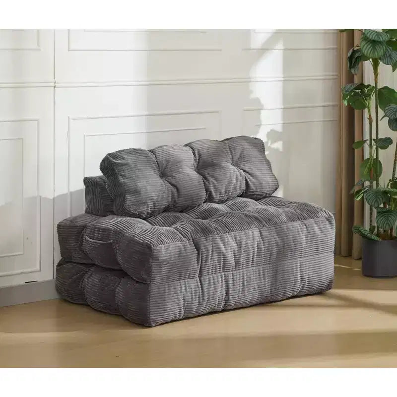 Divano Letto Pieghevole 3-in-1 con Cuscino, Poltrona Letto Convertibile in Velluto a Coste per Soggiorno, Camera da Letto, Dormitorio o Appartamento
