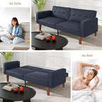 Divano Letto Convertibile Zevemomo con Schienale Regolabile, Funziona da Recliner e Divanetto, Cuscini in Schiuma e Molle, Nero Opaco