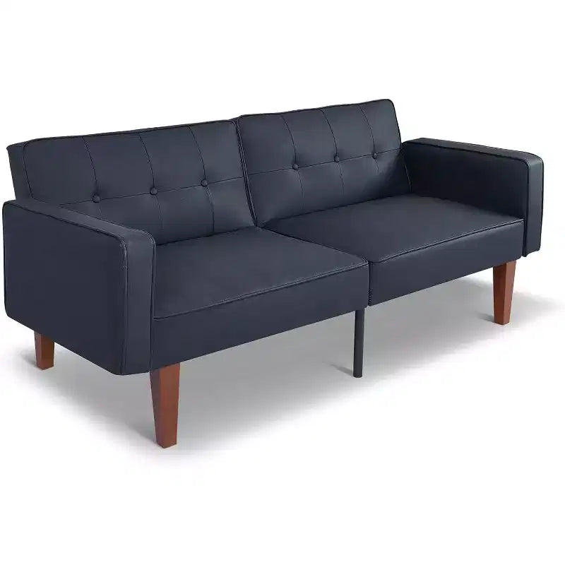 Divano Letto Convertibile Zevemomo con Schienale Regolabile, Funziona da Recliner e Divanetto, Cuscini in Schiuma e Molle, Nero Opaco