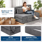 Canapé-lit pliable Garvee avec oreiller, matelas pliant pour salon, appartement et maison | Options de taille 72 ou 76 pouces