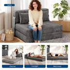 Canapé-lit pliable Garvee avec oreiller, matelas pliant pour salon, appartement et maison | Options de taille 72 ou 76 pouces