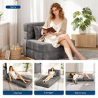 Canapé-lit pliable Garvee avec oreiller, matelas pliant pour salon, appartement et maison | Options de taille 72 ou 76 pouces