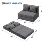 Canapé-lit pliable Garvee avec oreiller, matelas pliant pour salon, appartement et maison | Options de taille 72 ou 76 pouces
