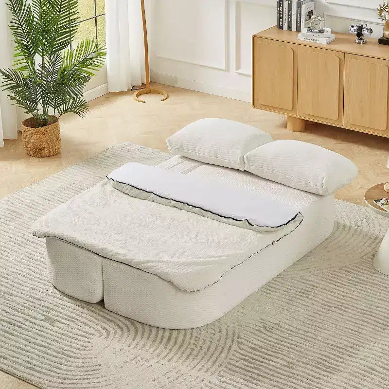 Okak Divano Letto Futon Pieghevole Convertibile Moderno per Soggiorno Camera da Letto, Divano con Seduta Profonda, Schienale Comodo e Coperta Cuscino