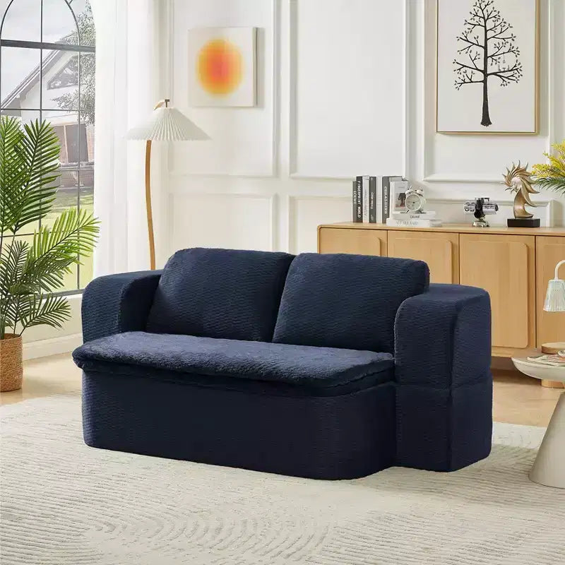 Okak Divano Letto Futon Pieghevole Convertibile Moderno per Soggiorno Camera da Letto, Divano con Seduta Profonda, Schienale Comodo e Coperta Cuscino