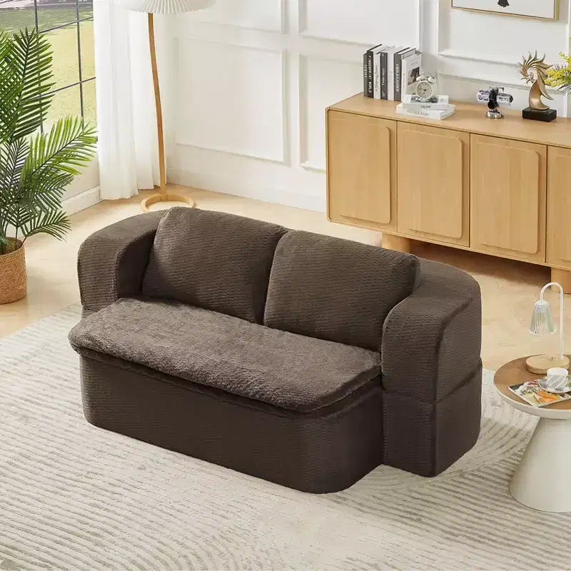 Okak Divano Letto Futon Pieghevole Convertibile Moderno per Soggiorno Camera da Letto, Divano con Seduta Profonda, Schienale Comodo e Coperta Cuscino