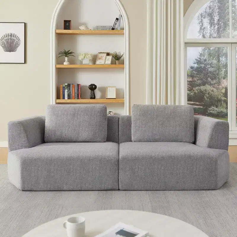 Okak Divano Letto Futon Pieghevole Convertibile Moderno per Soggiorno Camera da Letto, Divano con Seduta Profonda, Schienale Comodo e Coperta Cuscino