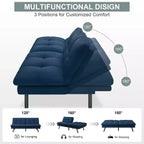 Dyonery Divano Letto Futon Convertibile 68, Divano Letto Pieghevole con Schienale Regolabile, Divanetto Reclinabile in Lino per Piccoli Spazi