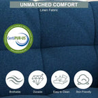 Dyonery Divano Letto Futon Convertibile 68, Divano Letto Pieghevole con Schienale Regolabile, Divanetto Reclinabile in Lino per Piccoli Spazi