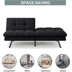 Dyonery Divano Letto Futon Convertibile 68, Divano Letto Pieghevole con Schienale Regolabile, Divanetto Reclinabile in Lino per Piccoli Spazi