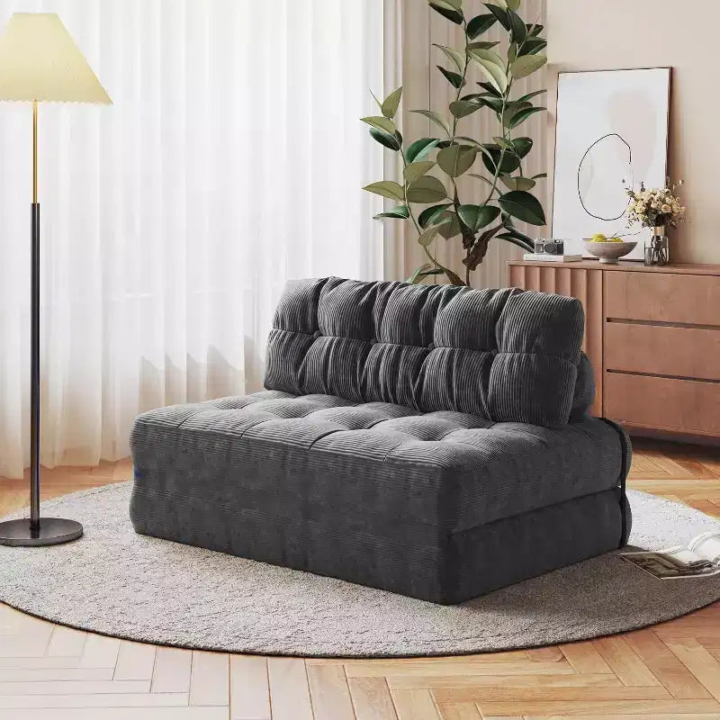 Divano Letto Pieghevole, Futon Trasformabile in Letto, Poltrona Letto Futon Convertibile, Materasso Pieghevole con Supporto Schiena, Divano Pieghevole Portatile, Completo