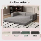 Divano Letto Convertibile in Velluto a Coste, Divano Pieghevole con Materasso, Divano da Terra Senza Montaggio, Futon Pieghevole da Tre Posti King Size, Divano Letto Modulare