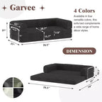 Divano Letto Convertibile in Velluto a Coste, Divano Pieghevole con Materasso, Divano da Terra Senza Montaggio, Futon Pieghevole da Tre Posti King Size, Divano Letto Modulare