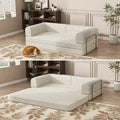Convertible Corduroy Sleeper Sofa Bed, Folding Mattress Couch, No Assembly Floor Couch, 3 Seater Fold Out King Size Futon, Modular Sofa Bed