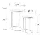 Tavolini impilabili da esterno Vicanno Terrazzo - Set da 2 pezzi - Bianco - SEI