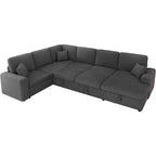 AMERLIFE 130 Divano Letto, Divano Estraibile con Contenitore, Divano Trasformabile a 6 Posti per Soggiorno