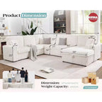 AMERLIFE 130 Divano Letto, Divano Estraibile con Contenitore, Divano Trasformabile a 6 Posti per Soggiorno