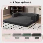 Divano Letto Trasformabile in Velluto a Coste, Divano con Materasso Pieghevole e Struttura a Forma Fissa, Futon King Size a 3 Posti per Casa e Ufficio