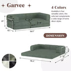 Divano Letto Trasformabile in Velluto a Coste, Divano con Materasso Pieghevole e Struttura a Forma Fissa, Futon King Size a 3 Posti per Casa e Ufficio