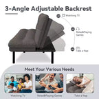 Dyonery 71 Divano Letto Futon Convertibile, Divano Futon Moderno in Lino con Cuscino Rimovibile, Schienale e Braccioli Regolabili