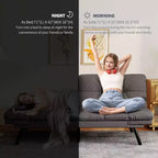 Dyonery 71 Divano Letto Futon Convertibile, Divano Futon Moderno in Lino con Cuscino Rimovibile, Schienale e Braccioli Regolabili