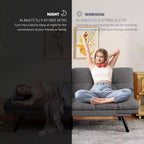 Dyonery 71 Divano Letto Futon Convertibile, Divano Futon Moderno in Lino con Cuscino Rimovibile, Schienale e Braccioli Regolabili