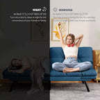 Dyonery 71 Divano Letto Futon Convertibile, Divano Futon Moderno in Lino con Cuscino Rimovibile, Schienale e Braccioli Regolabili