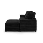 Divano sezionale letto imbottito in velluto a coste EHMKNP, divano convertibile modulare a L con pouf