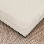 Divano sezionale letto imbottito in velluto a coste EHMKNP, divano convertibile modulare a L con pouf
