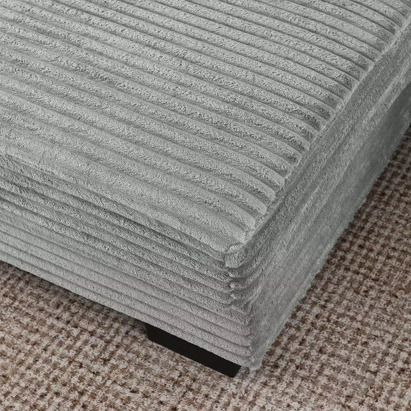 Divano sezionale letto imbottito in velluto a coste EHMKNP, divano convertibile modulare a L con pouf