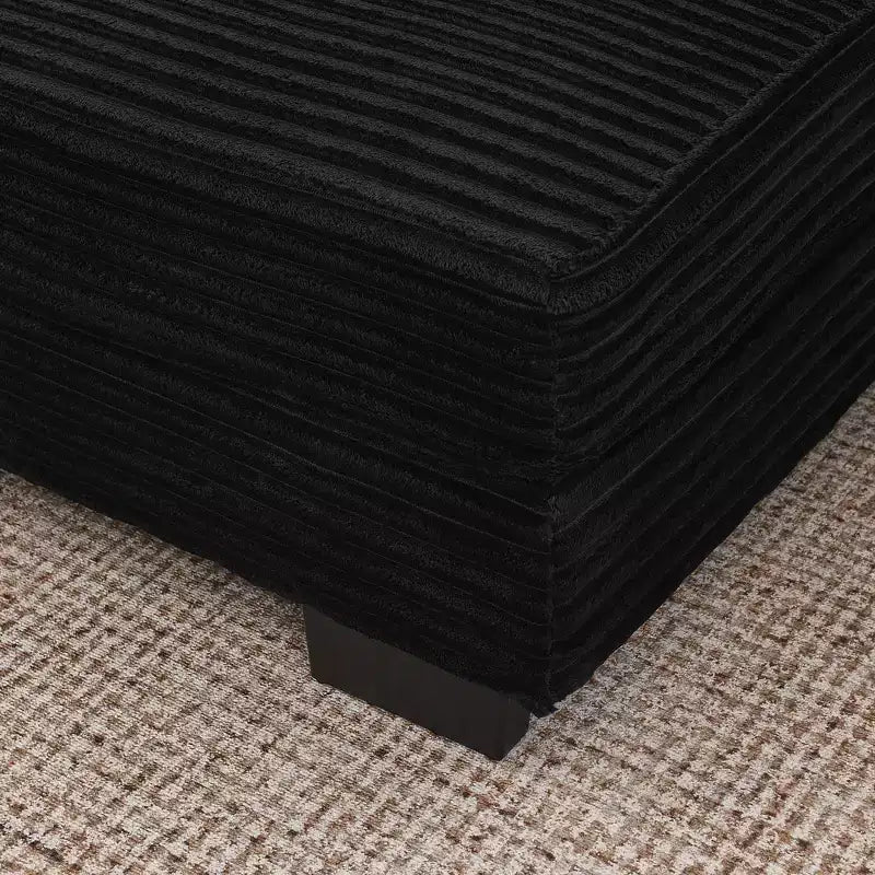 Divano sezionale letto imbottito in velluto a coste EHMKNP, divano convertibile modulare a L con pouf