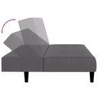 vidaXL Canapé-lit 2 places en velours gris foncé