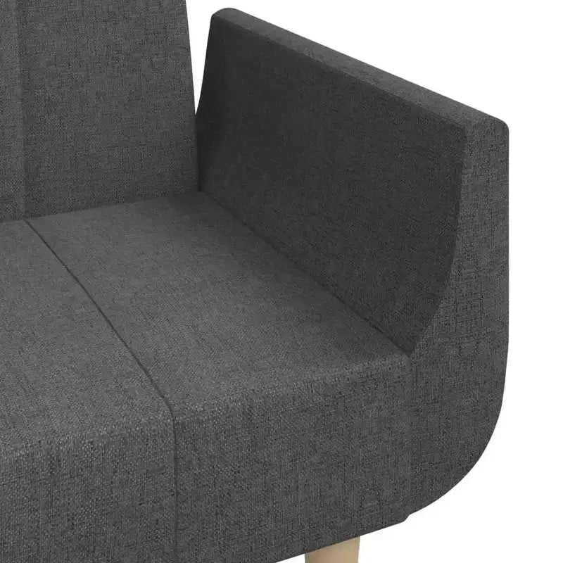 vidaXL Divano Letto a 2 Posti con Due Cuscini in Tessuto Nero