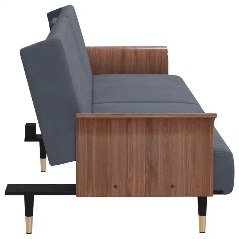 vidaXL Canapé-lit convertible avec porte-gobelets pour salon Velours