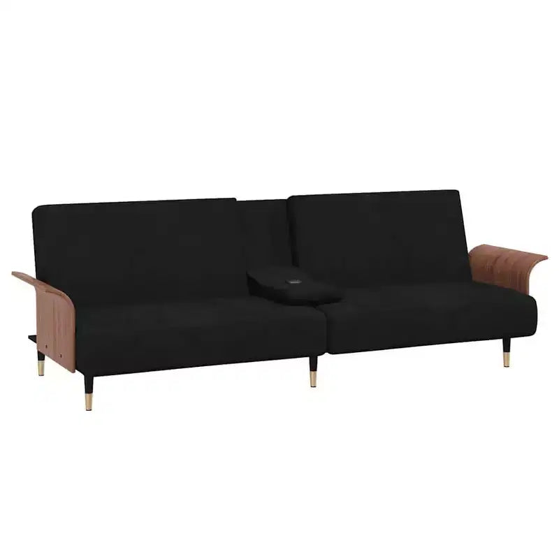 vidaXL Canapé-lit convertible avec porte-gobelets pour salon Velours