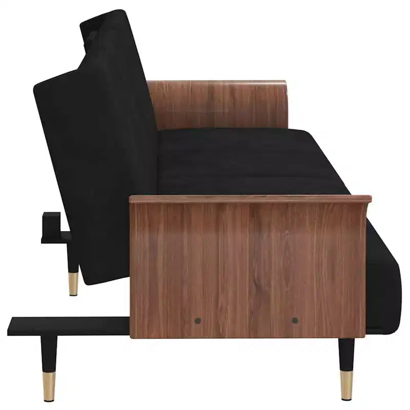 vidaXL Canapé-lit convertible avec porte-gobelets pour salon Velours