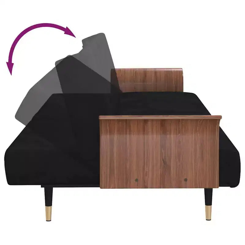 vidaXL Canapé-lit convertible avec porte-gobelets pour salon Velours