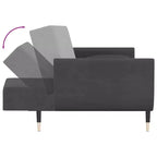 vidaXL Canapé-Lit 2 Places avec Deux Coussins Velours Gris Foncé