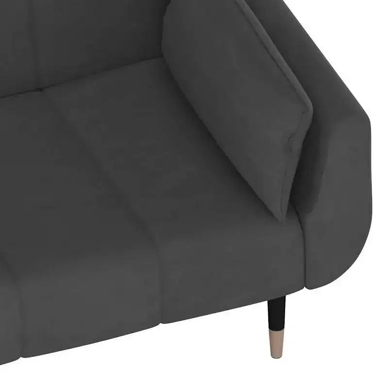 vidaXL Canapé-Lit 2 Places avec Deux Coussins Velours Gris Foncé