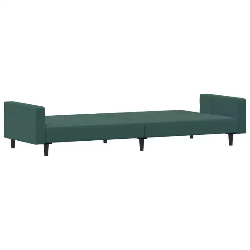 vidaXL Canapé-lit 2 places avec repose-pieds Velours vert foncé