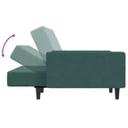 vidaXL Canapé-lit 2 places avec repose-pieds Velours vert foncé